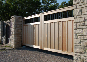 wooden swing gate