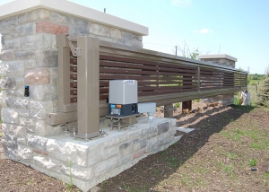 Estate Slide Gate with Masonry Columns