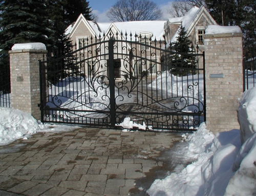 Swing Gate w/Scrollwork and Columns